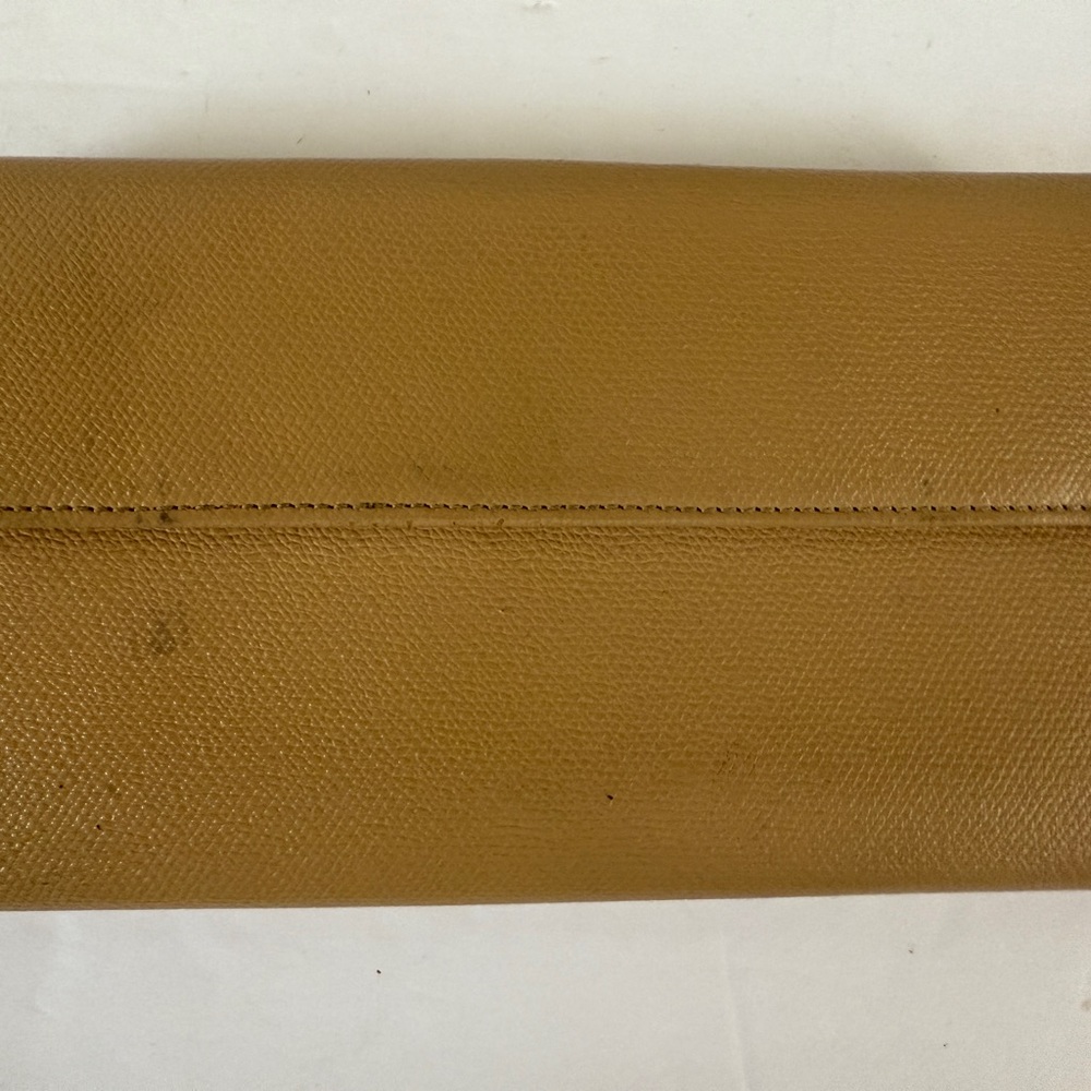 CHANEL Long Wallet Double Sided Snap Button Beige Leather Authentic - Picture 4 of 16